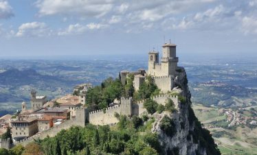 View from San Marino tower during day trip from Rimini
